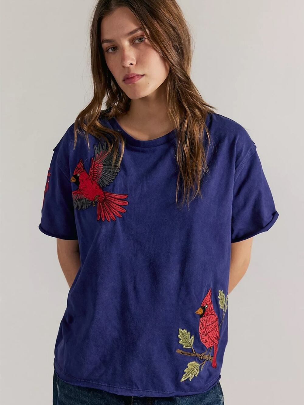 Free People Denim And Bone Hummingbird Tee